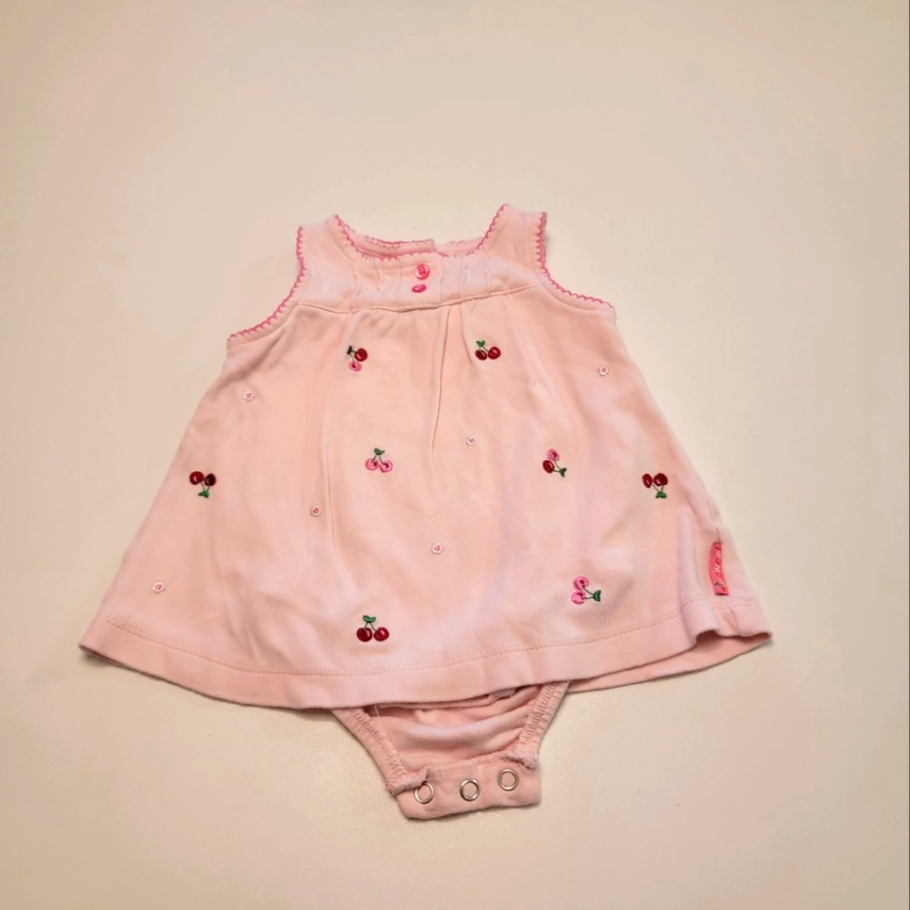 Carter's 9 month tank top cherry dress onsie underneath